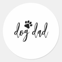Dog dad runder aufkleber