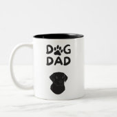Dog Dad T-shirt | Funny Pet Lovers Tee Zweifarbige Tasse (Links)