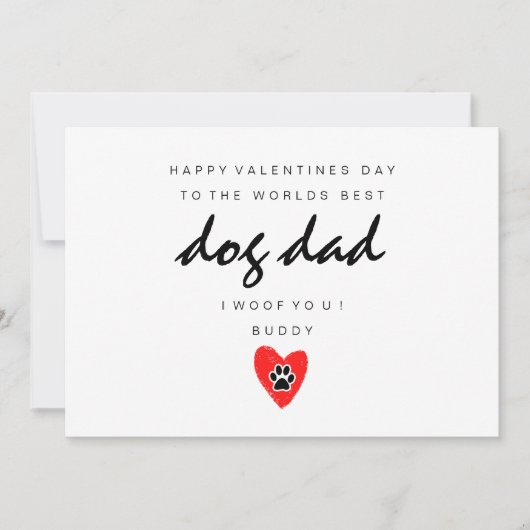 Dog Dad Valentines Card (Vorderseite)