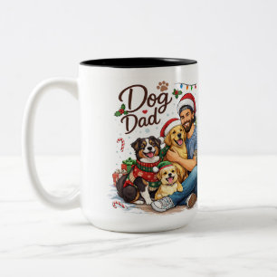Dog-Daddy-Weihnachtsteam-Tasse – Lustiger Feiertag Zweifarbige Tasse