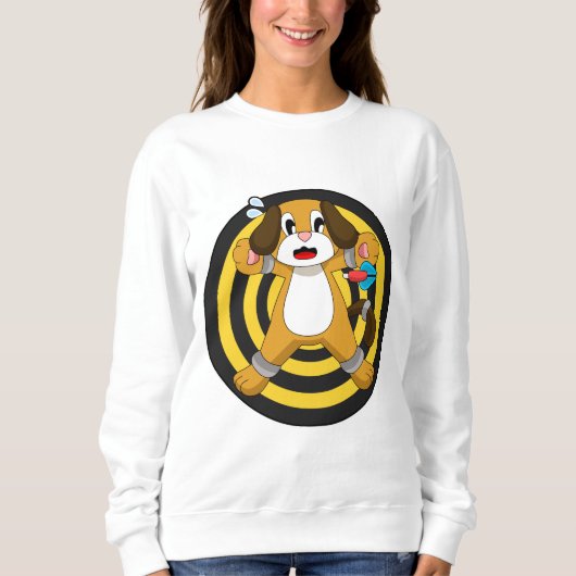 Dog Darts Dart Dartboard Sweatshirt (Vorderseite)