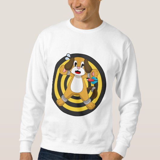Dog Darts Dart Dartboard Sweatshirt (Vorderseite)