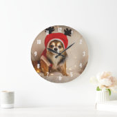 Dog Deer Große Wanduhr (Zuhause)
