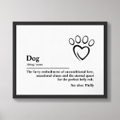 Dog Definition Wall Art Typografy Poster