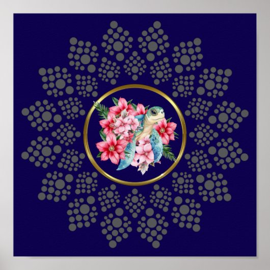 Dog dein eigenes Mandala mit Sea Turtle Center Ima Poster (Vorne)