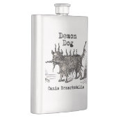 Dog Demon Vintag Funny Niedlich Flachmann (Rechts)