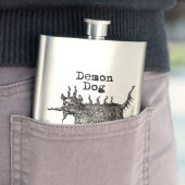 Dog Demon Vintag Funny Niedlich Flachmann (Beispiel)