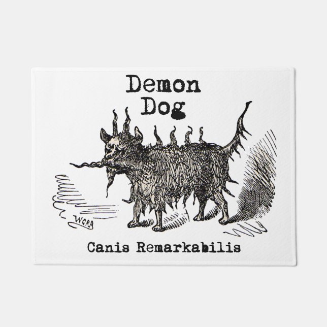 Dog Demon Vintag Funny Niedlich Fußmatte (Vorderseite)