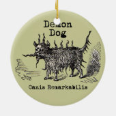 Dog Demon Vintag Funny Niedlich Keramik Ornament (Hinten)