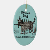 Dog Demon Vintag Funny Niedlich Keramikornament (Rechts)