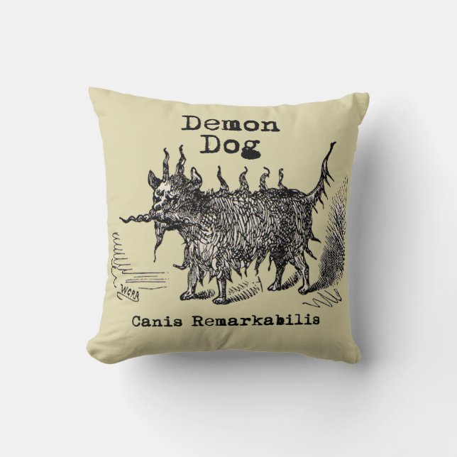 Dog Demon Vintag Funny Niedlich Kissen (Vorderseite)