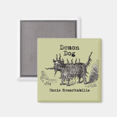Dog Demon Vintag Funny Niedlich Magnet (Vorderseite/Rückseite)