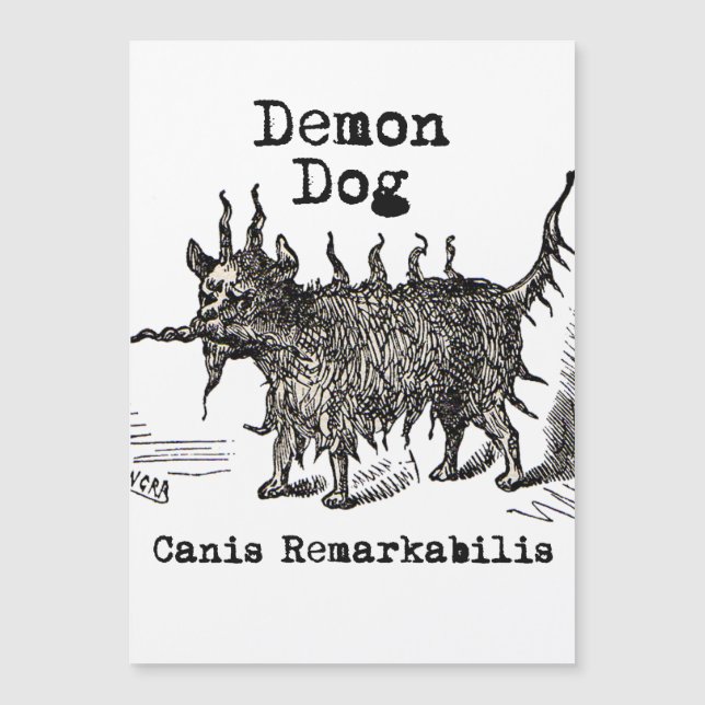 Dog Demon Vintag Funny Niedlich Magnetkarte (Vorderseite)