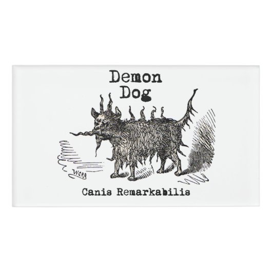 Dog Demon Vintag Funny Niedlich Namenschild (Vorderseite)