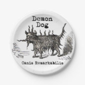 Dog Demon Vintag Funny Niedlich Pappteller (Vorderseite)