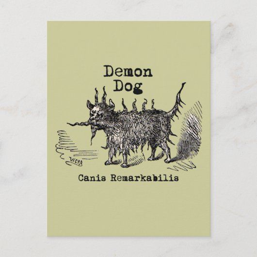 Dog Demon Vintag Funny Niedlich Postkarte (Vorderseite)