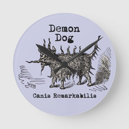 Dog Demon Vintag Funny Niedlich Runde Wanduhr (Vorderseite)