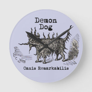 Dog Demon Vintag Funny Niedlich Runde Wanduhr