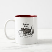 Dog Demon Vintag Funny Niedlich Zweifarbige Tasse (Links)