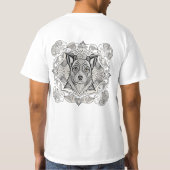 Dog Detaillierte Linie Art T-Shirt (Rückseite)
