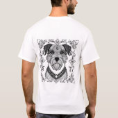 Dog Detaillierte Linie Art T-Shirt (Rückseite)