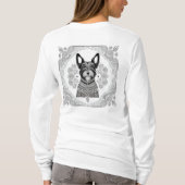 Dog Detaillierte Linie Art T-Shirt (Rückseite)