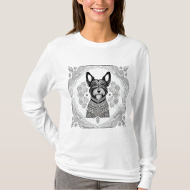 Dog Detaillierte Linie Art T-Shirt