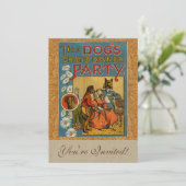 Dog Dinner Party Vintage Hundemodelle Einladung (Stehend Vorderseite)
