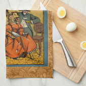 Dog Dinner Party Vintage Hundemodelle Handtuch (Viertel Falte)