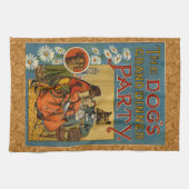 Dog Dinner Party Vintage Hundemodelle Handtuch (Horizontal)
