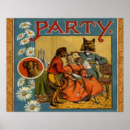 Dog Dinner Party Vintage Hundemodelle Poster (Vorne)