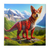 Dog Dinosaur Fliese (Vorderseite)