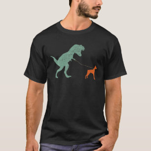 Dog Dinosaurier Vintag Tyrannosaurus Rex Doberman T-Shirt