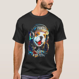 Dog dj music Party cooler Spaß niedliche Geburtsta T-Shirt