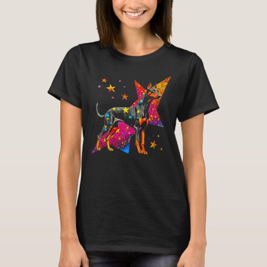 Dog Doberman Pinscher Space Astrophysics T-Shirt (Vorderseite)