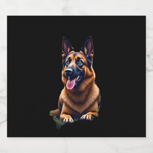 Dog Dog Lover Dow Schaumweinetikett (Einzelnes Label)