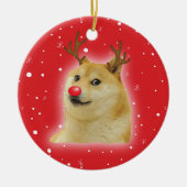 Dog Dogright Doggo Hund Weihnachtsmeme Karte rot Keramik Ornament (Vorne)
