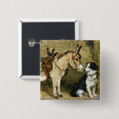 Dog & Donkey Animal Friends - Vintage Kunst von Em Button (Vorne & Hinten)