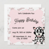 Dog drawing invitation for women's party. einladung (Vorne/Hinten)