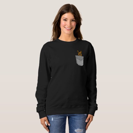 Dog Drawn German Shepherd In Pocket Premium Sweatshirt (Vorne ganz)