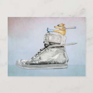 Dog Driving Shoe Postcard Postkarte