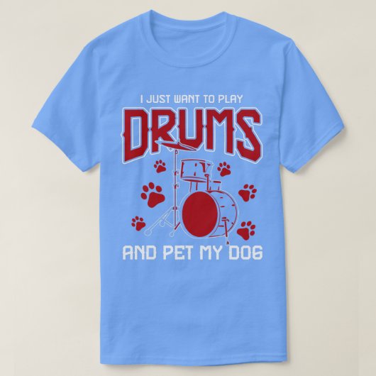 Dog Drummer Drumsticks geben Musiktränke T-Shirt (Design vorne)