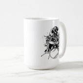 Dog Drummer Playing Drums Kaffeetasse (VorderseiteRechts)