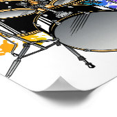 Dog Drummer Playing Drums Poster (Ecke)
