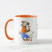 Dog Duck Funny Liebe Script Personalisiert Name Tasse (Links)