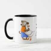 Dog Duck Funny Liebe Script Personalisiert Name Tasse (Links)