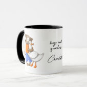Dog Duck Funny Liebe Script Personalisiert Name Tasse (Vorderseite Links)