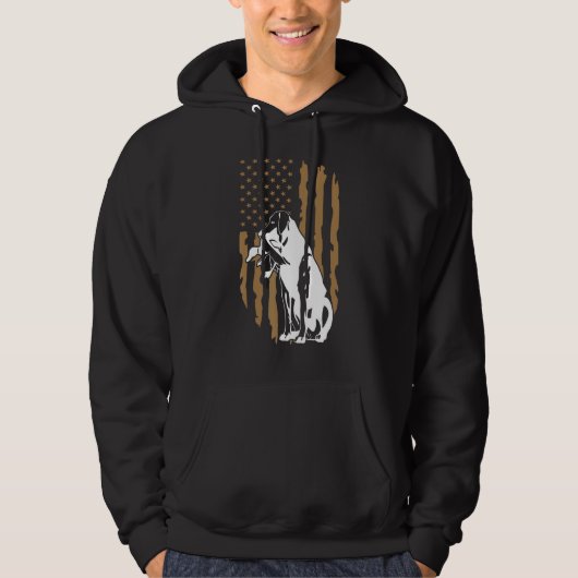 Dog Duck Hunting American Flag Hoodie (Vorderseite)