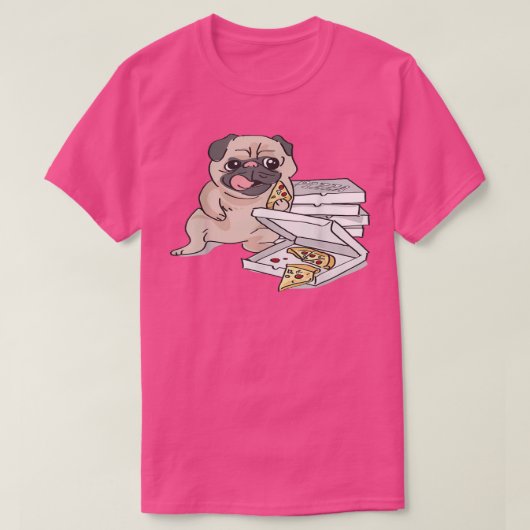 Dog Eating A Pizza  T-Shirt (Design vorne)