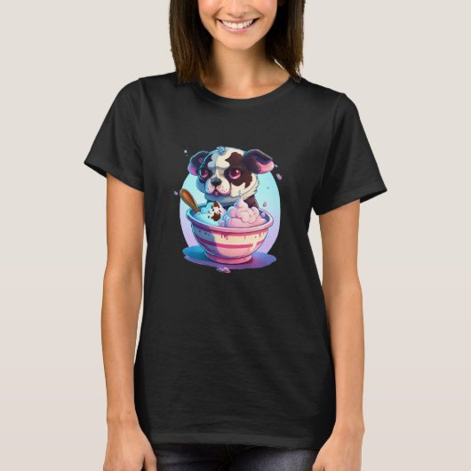 dog eating ice cream Dessert Sundae Sprinkle Premi T-Shirt (Vorderseite)